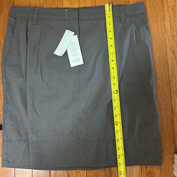 NWT Eileen Fisher Linen Blend Dapple Short Skirt Gray Size 14 - Picture 16 of 16